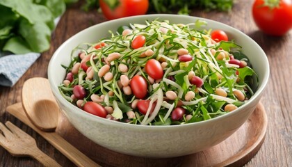  Freshly prepared salad ready to be enjoyed
