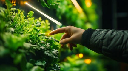 Hand Reaching for Green