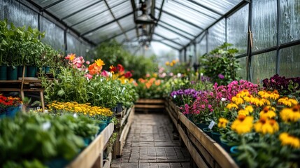 Fototapeta premium Greenhouse Full of Flowers