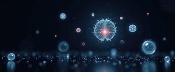 Fototapeta premium A visually stunning representation of neural networks and molecular structures, perfect for technology, science, or healthcare projects.