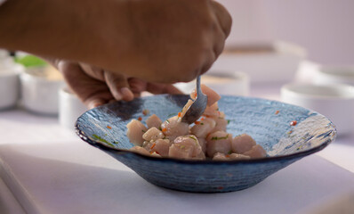 Ceviche de pescado, plato peruano