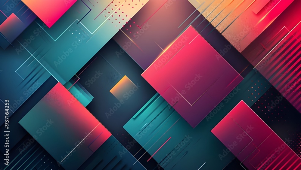 Poster colorful abstract background with squares. vector illustration. - generated ai