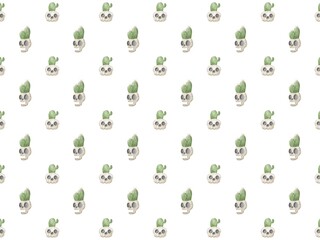 Desert Skull, Halloween Background, Pattern, Skull, cactus