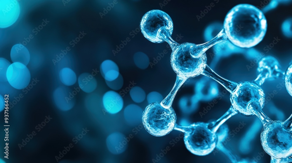 Poster ai-driven drug discovery software visualizing molecular structures, detailed graphics, dark backgrou
