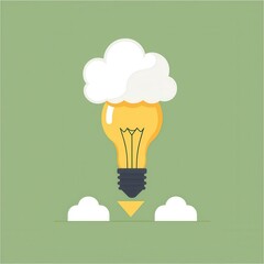 Light Bulb Cloud Illustration   Creative Idea Concept