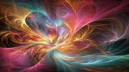 Obraz premium AI-generated art on a digital canvas, abstract forms, gallery lighting