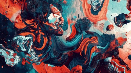 Obraz premium AI-generated music visualized as colorful waves, abstract forms, dark background