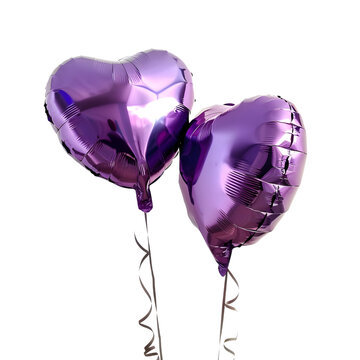 recommend clip art: Purple heart shaped foil balloons isolated on a transparent background
