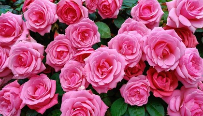  Blooming beauty  A vibrant bouquet of pink roses
