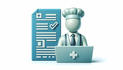 3D Icon as Financial advisor icon and tax filing concept as A financial advisor icon paired with a tax filing document representing professional assistance in tax preparation perfect for isolated vect