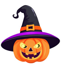 Cute flat design halloween pumpkin 