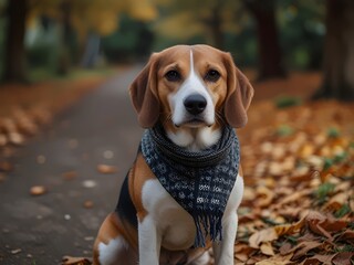 Beagle in Autumn Outfits - Cozy and Whimsical Fall Fashion for Pets, Perfect for Seasonal Decor and Pet Lovers