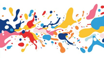 Abstract Colorful Paint Splashes Background