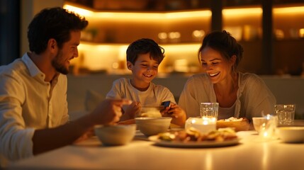 Happy Family Enjoying a Meal