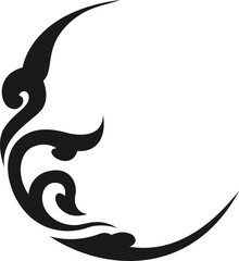 Tribal Moon Tattoo Element