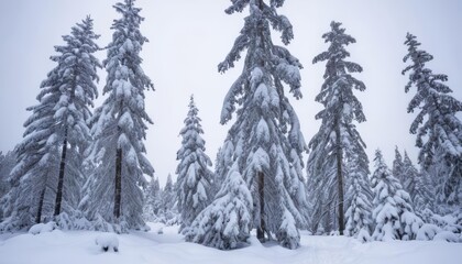  Snowy Evergreens in a Winter Wonderland
