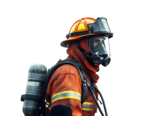 firefighter on an isolated