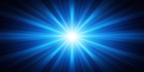 Blue Light Burst Abstract Digital Illustration, Blue Lines, Bright Glow, Abstract Background, Technology, Light, Speed