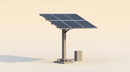 Obraz premium Solar tracking system with rotating panels, optimized design, bright natural light