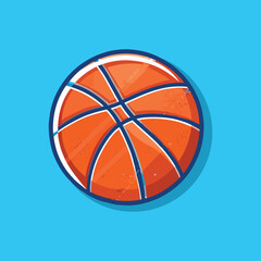 Cartoon Illustration of a Basketball Logo Sticker

