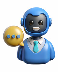 3D Icon as AI chatbot and customer engagement concept as An AI chatbot icon paired with a customer engagement icon symbolizing the use of AI in enhancing customer interactions perfect for isolated vec