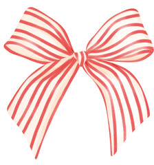 Red Coquette Ribbon Bow stripes Watercolor Trendy Bow Design