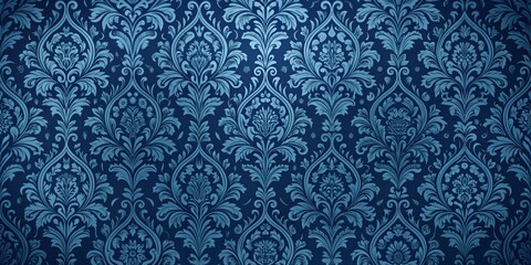 Elegant Blue Damask Pattern, Wallpaper, Background, Floral, Baroque