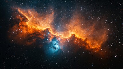 Fototapeta premium A cosmic scene featuring a fiery explosion in space