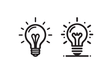 Light Bulb icon flat style minimalist clipart illustration.