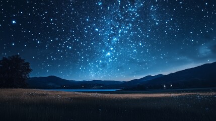 Starry Night Landscape.