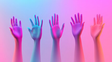 Obraz premium Neon Hands Up.