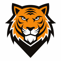 Tiger head icon Logo design vector art illustration on a white background