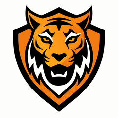 Tiger head icon Logo design vector art illustration on a white background