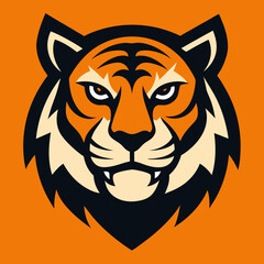 Tiger head icon Logo design vector art illustration on a white background