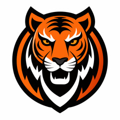 Tiger head icon Logo design vector art illustration on a white background