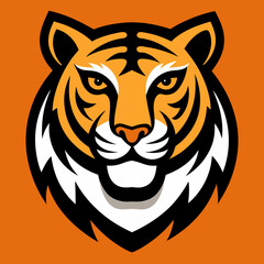 Tiger head icon Logo design vector art illustration on a white background