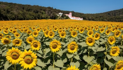 Obraz premium Bright and Beautiful Sunflower Field