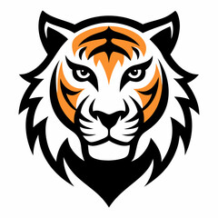 Tiger head icon Logo design vector art illustration on a white background