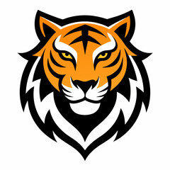 Tiger head icon Logo design vector art illustration on a white background