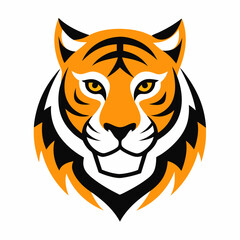Tiger head icon Logo design vector art illustration on a white background