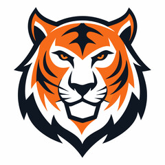 Tiger head icon Logo design vector art illustration on a white background