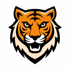 Tiger head icon Logo design vector art illustration on a white background