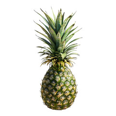 Fototapeta premium Pineapple fruit against transparent background 8K high detail