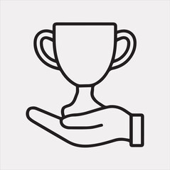 Winning award line art Vector silhouette illustration icon on a white background