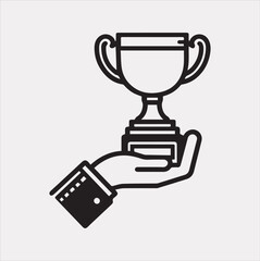 Winning award line art Vector silhouette illustration icon on a white background