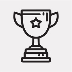 Winning award line art Vector silhouette illustration icon on a white background