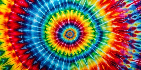 Rainbow Tie Dye Spiral, Psychedelic, Circular, Abstract, Hippie