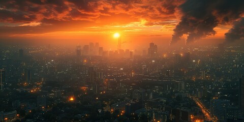 Fototapeta premium Cityscape Sunset