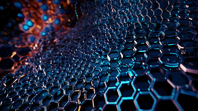Abstract scientific background with hexagonal pattern Technology and science abstraction with hex cells Generated AI