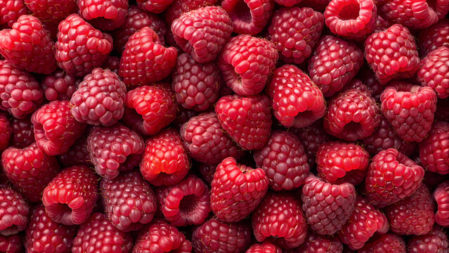Texture of ripe raspberries